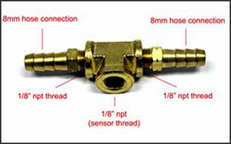 Fuel Pressure Sender T-Fitting Adaptor